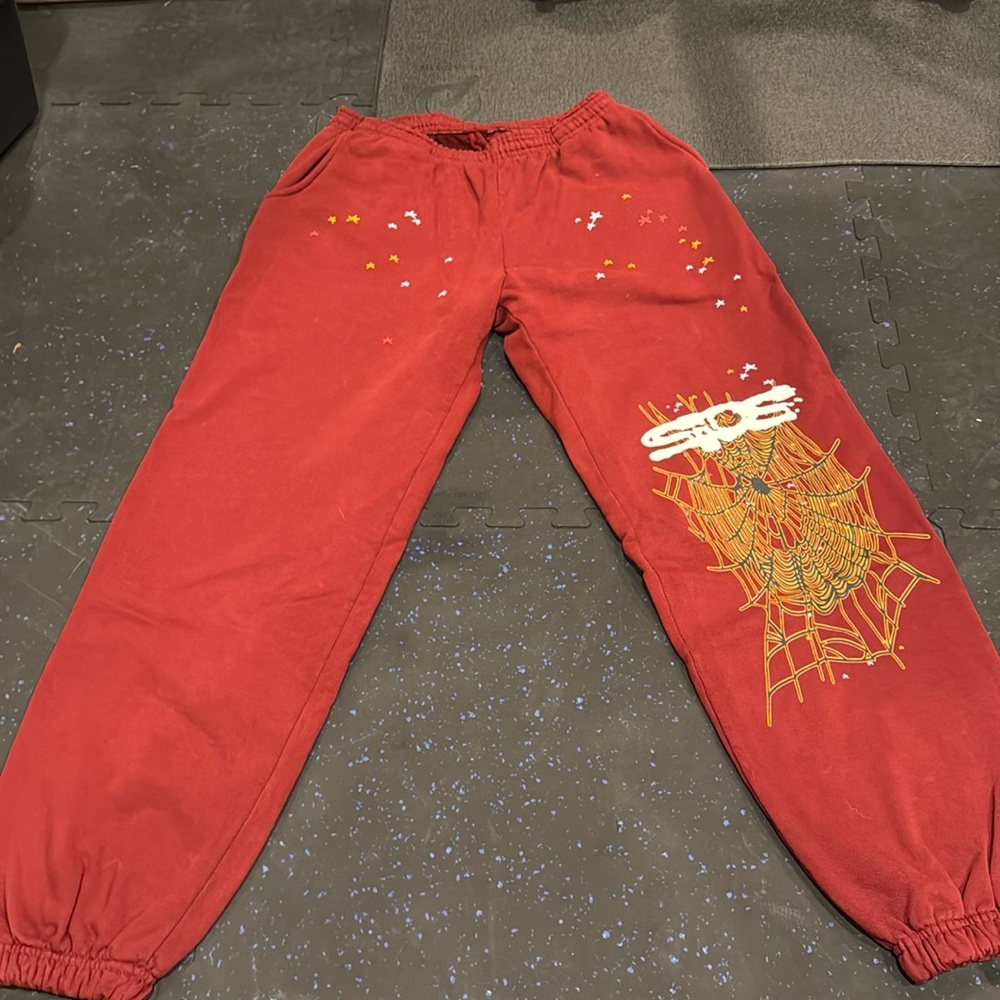 Never Worn Red Sp5der Sweatpants Size M